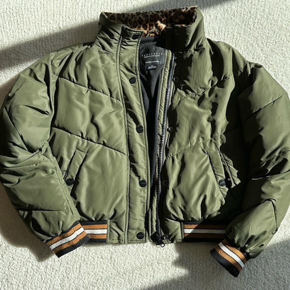 Sanctuary Jackets & Blazers - Sanctuary Leopard-Trimmed Puffer Jacket XS